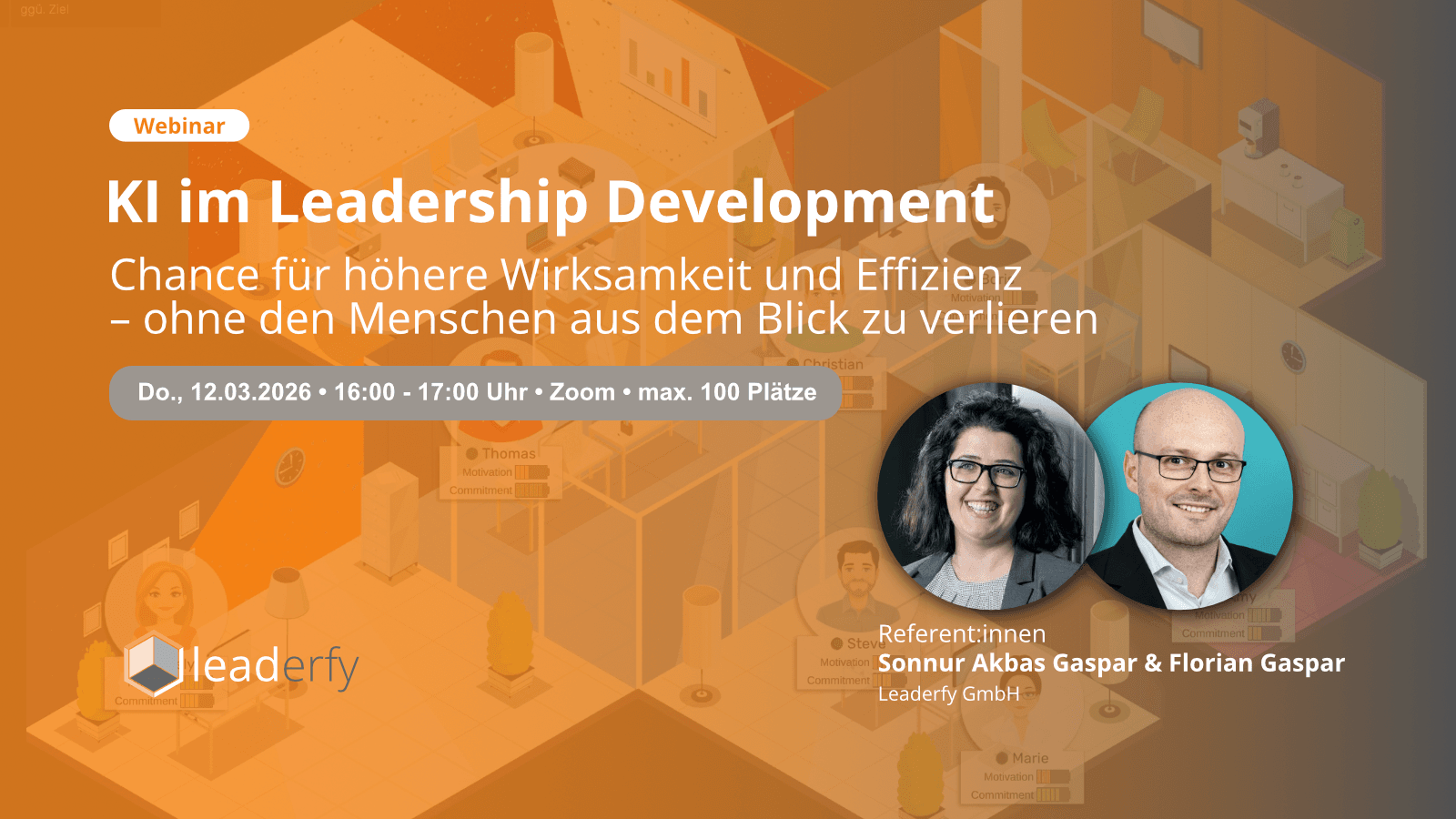 KI im Leadership Development: Chance für höhere Wirksamkeit und Effizienz – ohne den Menschen aus dem Blick zu verlieren – Webinar Banner